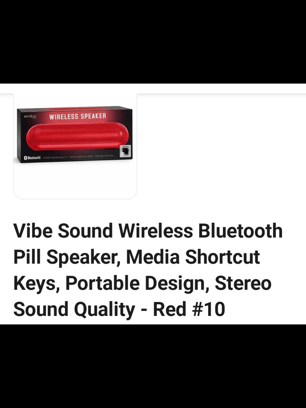 Wireless Bluetooth Pill Speaker - Red